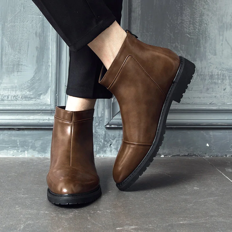 Мужские ботинки с острым носком в британском стиле Классические свадебные Осень