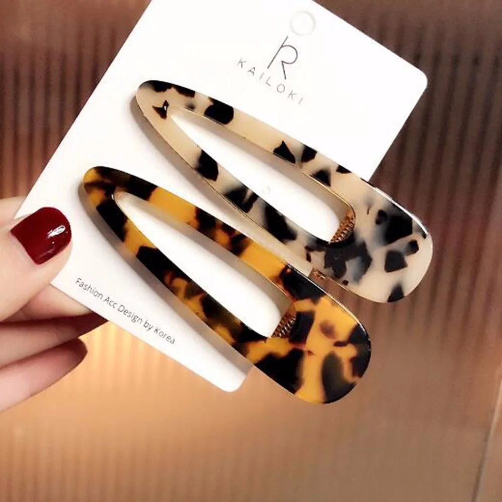 Популярные Модные простые заколки для волос акриловые с леопардовым принтом