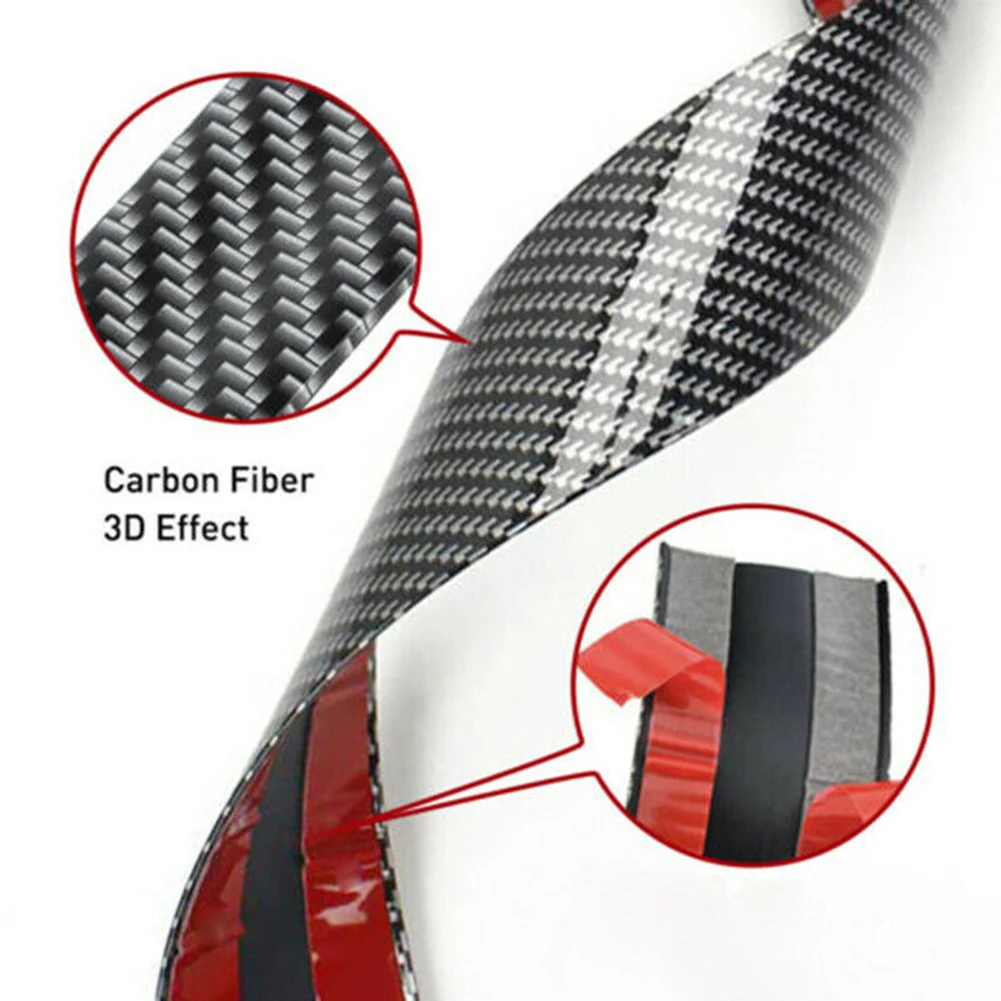 

Scuff Cover Edge Guard Strip Sill Door Plate Rubber 2M Anti Scratch Carbon Fiber