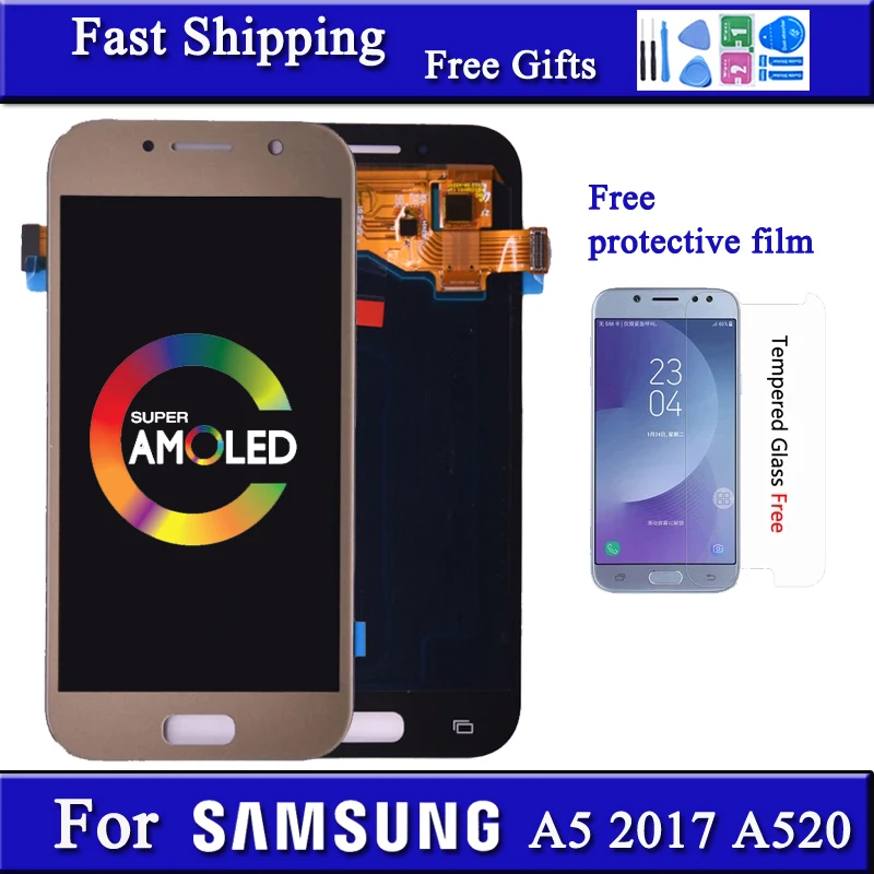 

Super AMOLED LCD For SAMSUNG GALAXY A5 2017 Duos A520 A520F A520K LCD Display Touch Screen Digitizer Assembly