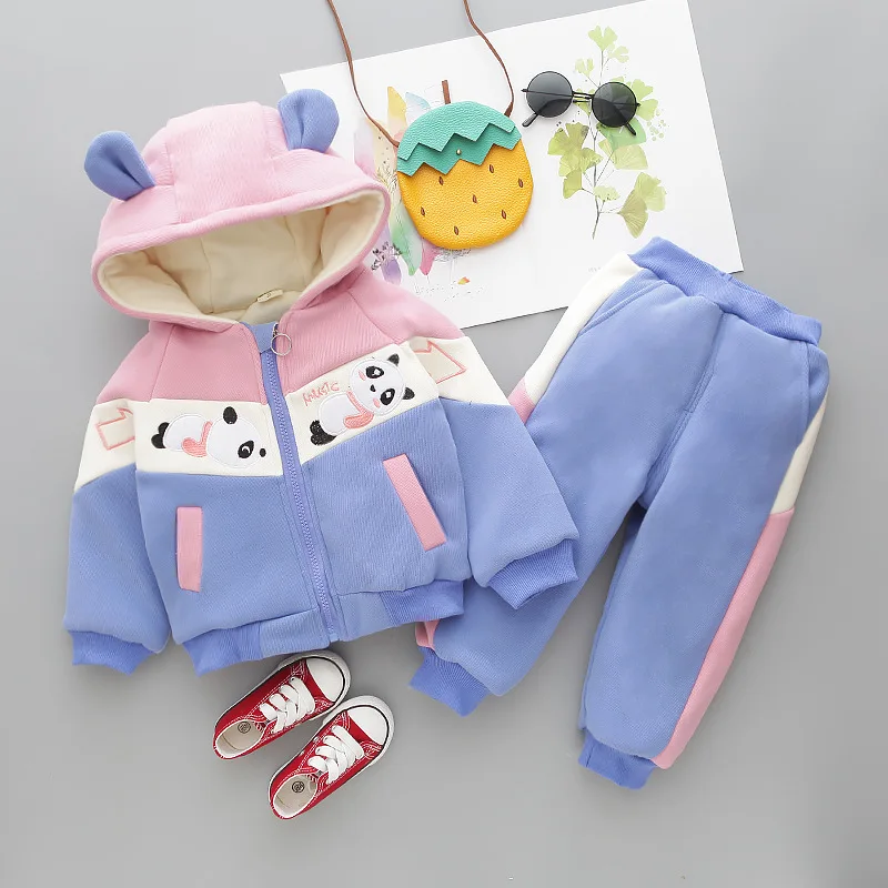 Розничная продажа! От 1 до 4 лет детский зимний костюм теплый кашемировый с Микки