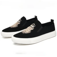 2021 spring autumn new men leather casual shoes man fashion slip on luxury embroidery suede leather shoes trend loafers