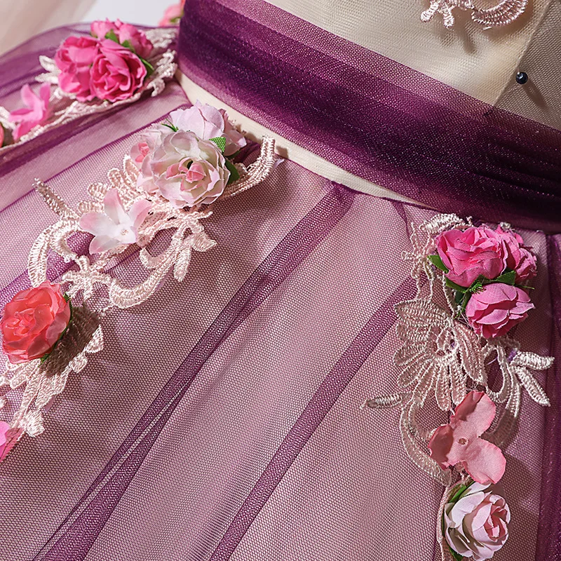 Бальное платье Gryffon Quinceanera винтажное кружевное с длинным рукавом и вышивкой для