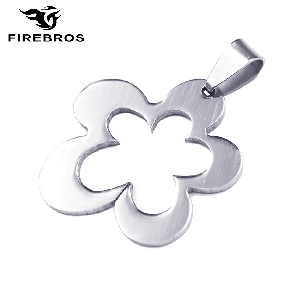 FIREBROS новый серебряный цвет титана из нержавеющей стали цветок ожерелье женщин