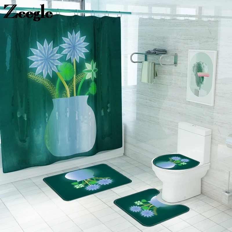 

Простой ретро цветочный Печатный напольный коврик для туалета пьедестал коврики для туалета u-образный коврик для ног набор ковров для ванной комнаты Набор ковров для ванной комнаты