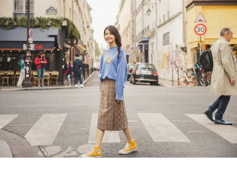 INMAN Autumn New Arrival Cotton Blending O-neck Fashion Cute Print Loose All Matched Women Sweatshirts