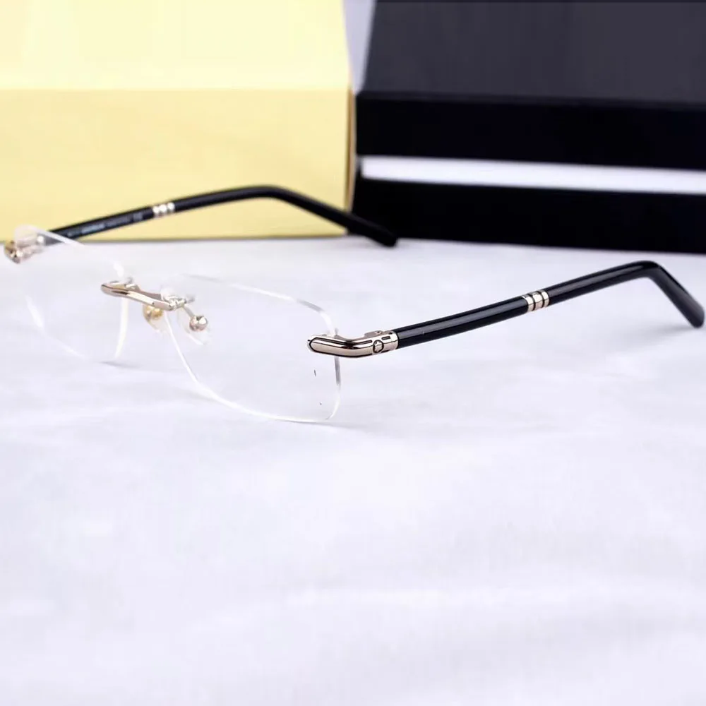 

MONT Brand Vintage Oversized Bussines Frameless Eyeglass Frame For Men Square Myopia Computer Spectacle Glasses Frames MB460