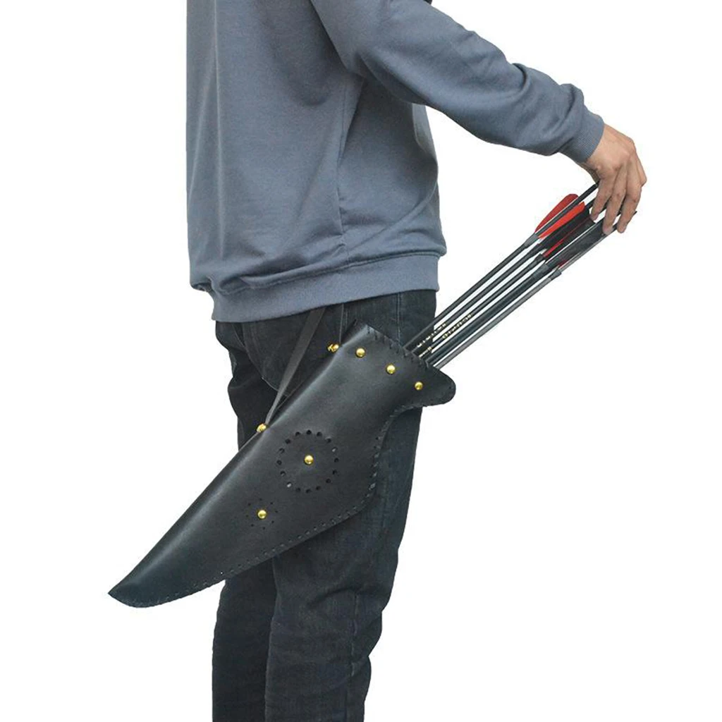 Традиционная кожаная сумка для стрельбы из лука с рекурсивным бантом держатель