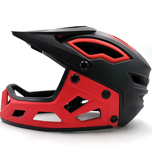 color 1 red Black MTB велосипедный шлем красный Полнолицевой велосипедный шлем пробный DH гонки горные супер горный велосипед шлем Спорт эндуро езда спа - Цвет: color 1 red Black