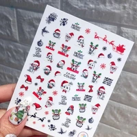 christmas snow series 3d nail art stickers decal template diy nail tool decorations hl076 083