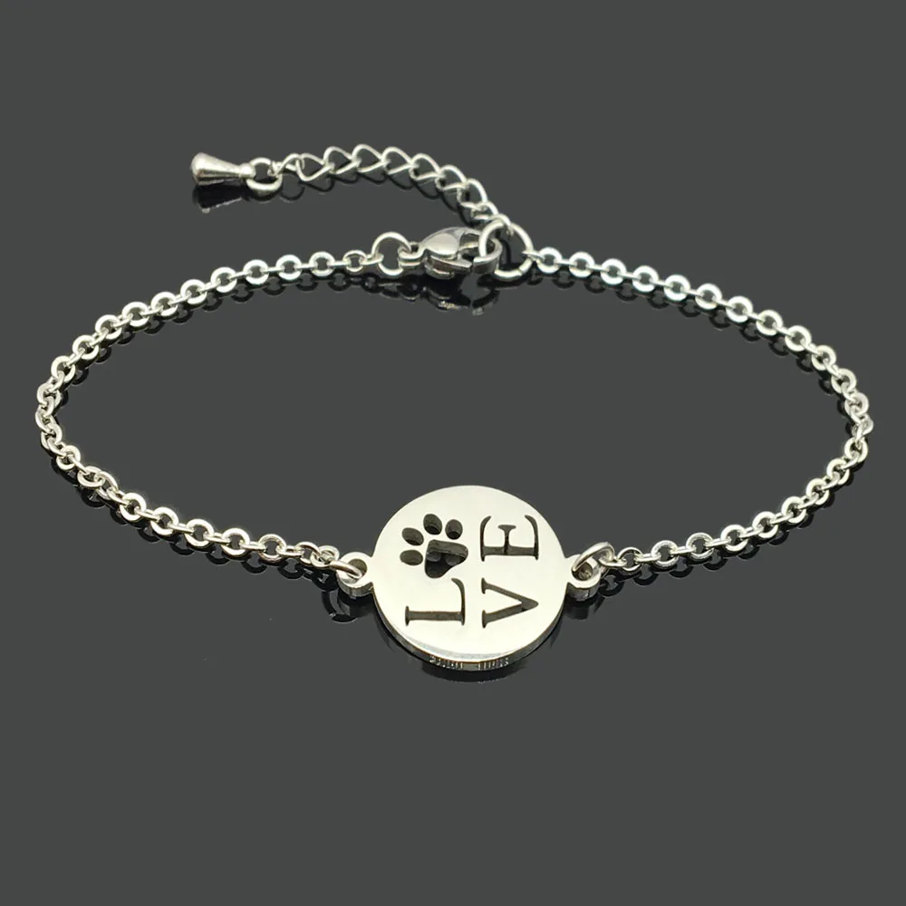 Браслет-цепочка из нержавеющей стали с принтом животных | Украшения и аксессуары