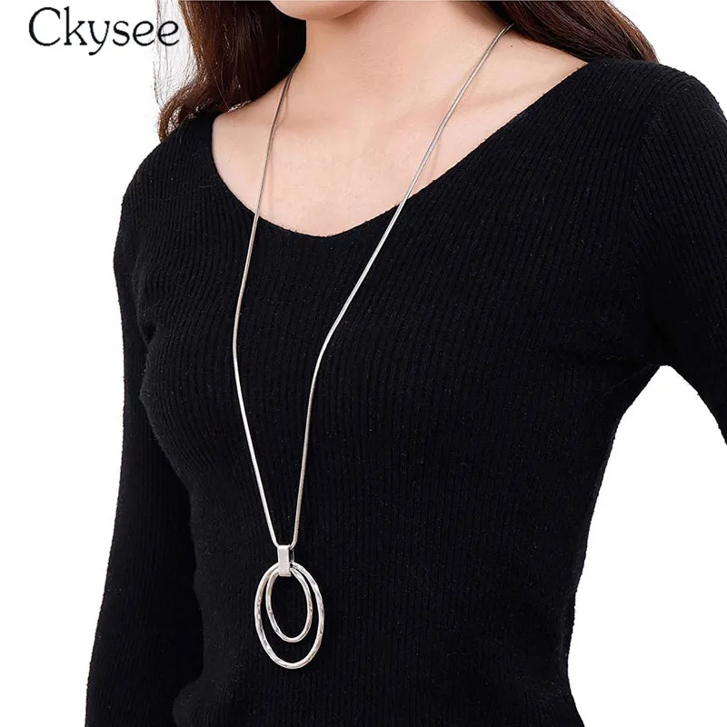 Rerto ювелирное изделие двойное круглое большое ожерелье с подвеской длинная