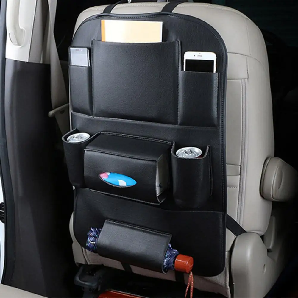 

Органайзер на заднюю часть автомобильного сиденья из искусственной кожи, органайзер для хранения автомобильного сиденья и держатель для п...