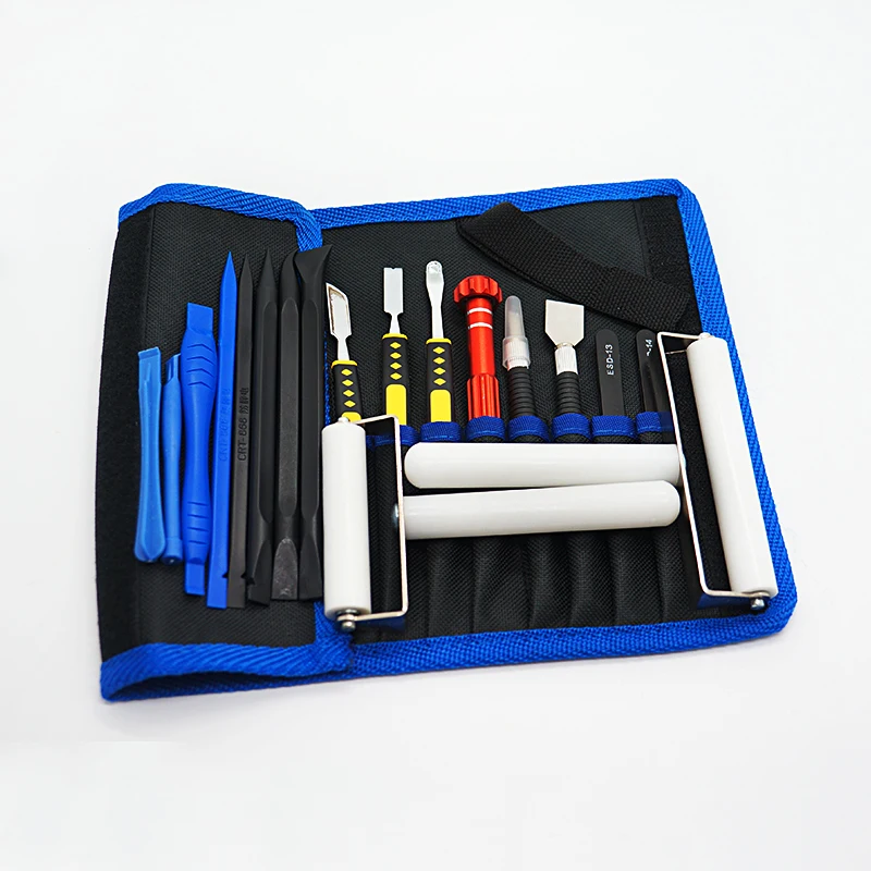 

1 Set High Quality Mobile Phone Repair Tools Kit 7CM OCA scroll bar + 10CM OCA scroll bar + Opening tools-17pcs Set
