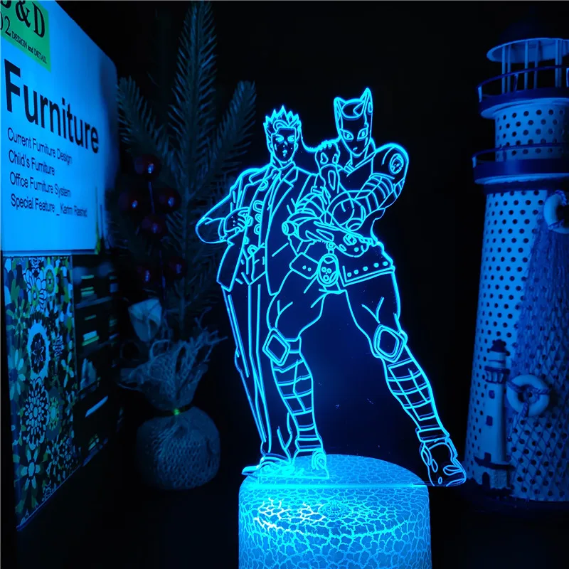 3d лампа JoJo's невероятные приключения аниме светодиодный ночник с сенсорным USB