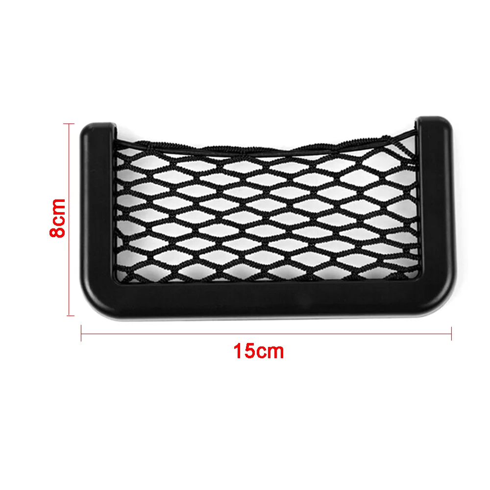 

for 1Pcs Car Organizer Storage Bag Auto Paste Net Pocket Phone Holder Car Accessories Universal