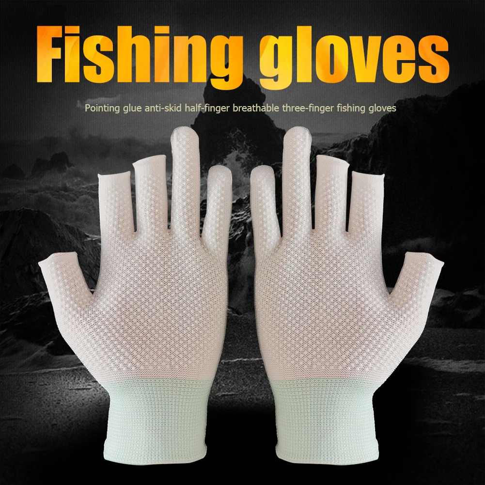 

3 Fingers Cut Universal Fishing Gloves Half Finger Summer Outdoor Angling Sunscreen Anti-Slip Gloves Sport Accessories Equipment