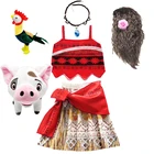 2021, костюм для косплея Моаны для девочек, детское платье принцессы ваяна с ожерельем, костюмы на Хэллоуин, одежда для вечерние