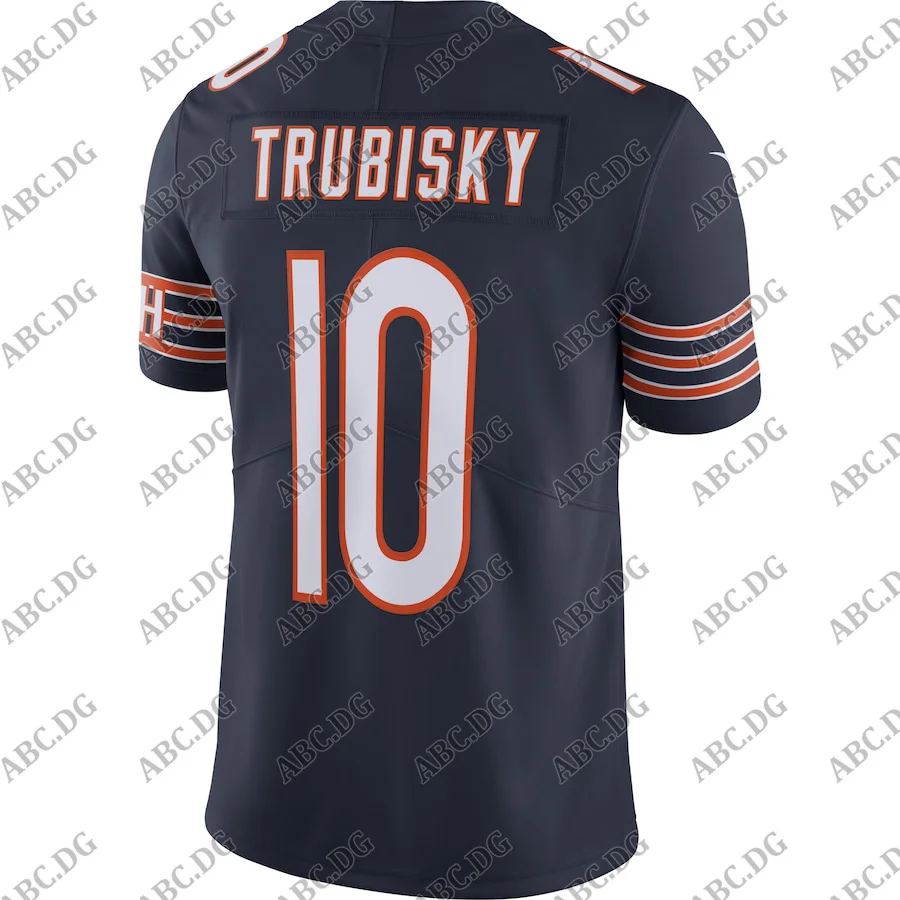 

Customized Stitch American Football Jersey Men Women Kid Youth Chicago Mitchell Trubisky Navy 100th Season Limited Jersey