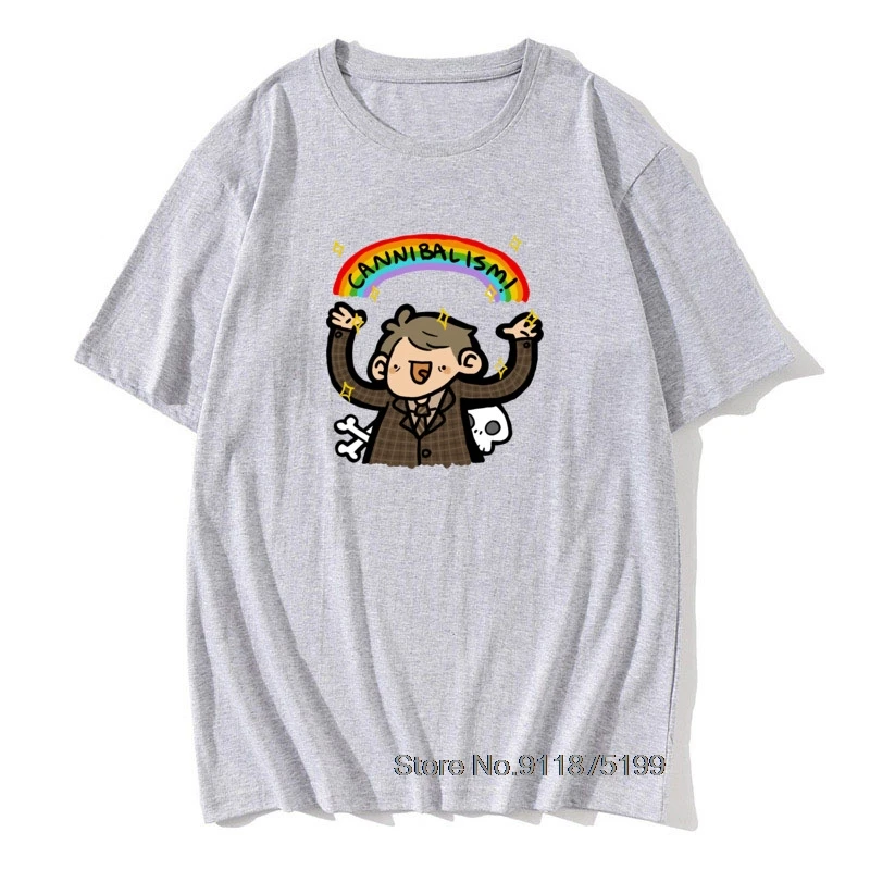 Mens Hannibal T Shirts CANNIBALISM T-Shirt Print Tee Shirt Basic Men 100% Cotton Funny Oversized Tshirt | Мужская одежда