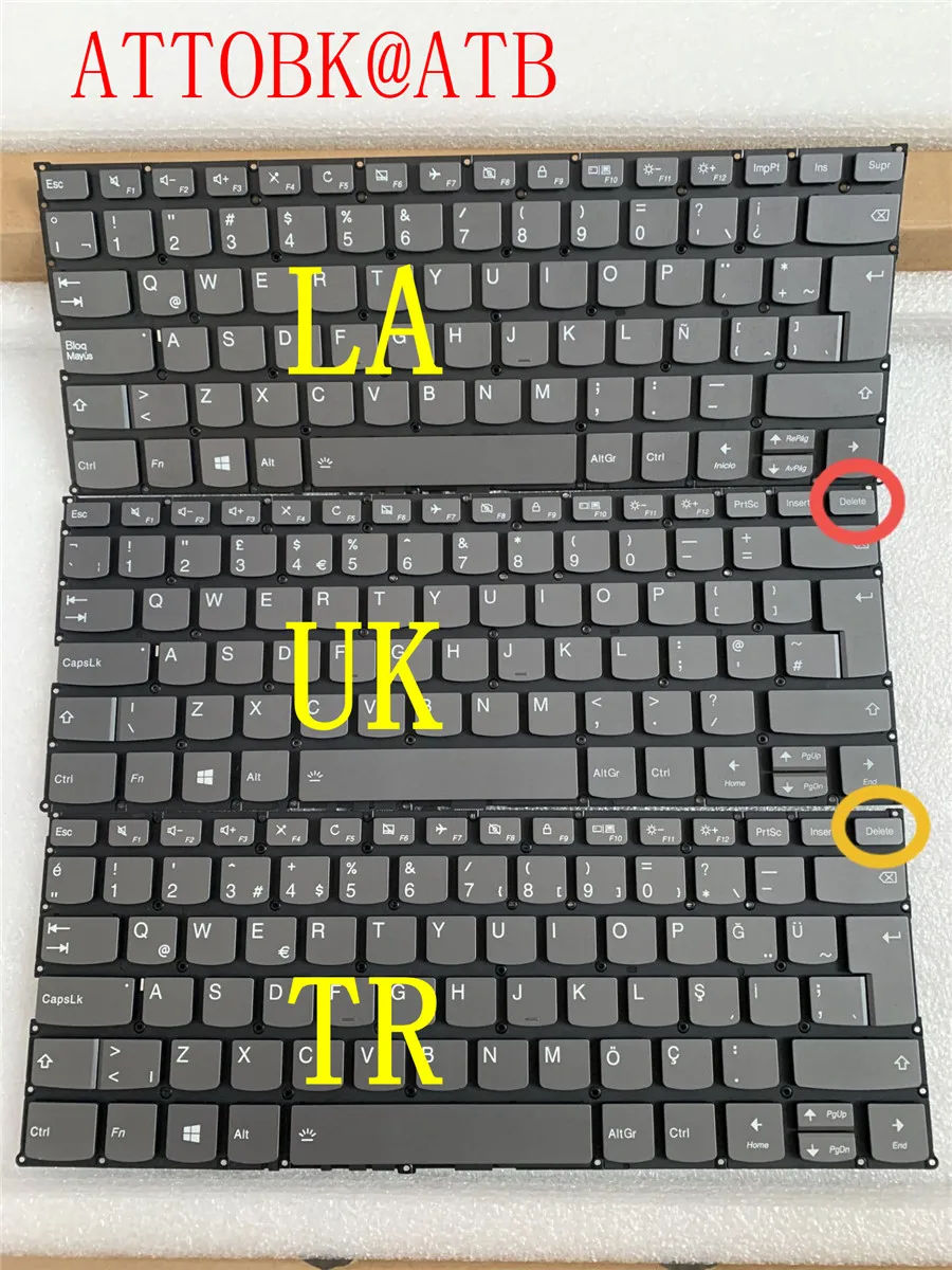Фото Новинка, США/ла/Великобритания/TR/RU/AR Lenovo IdeaPad V340-14-IML C340-14IWL Flex14 81SQ C340-14API клавиатура с подсветкой №3