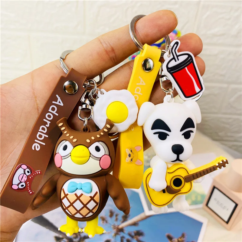 Брелок для ключей в виде животных 3d-брелок на рюкзак силиконовый кулон собаки