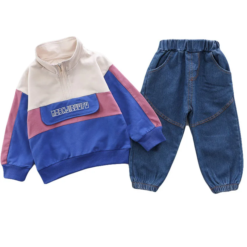 

Spring Autumn Children Clothing Sets Coat Toddler Jacket Coat + Jeans Fashion 2Pcs Kids For Boys And Girls Outerwear Clothes