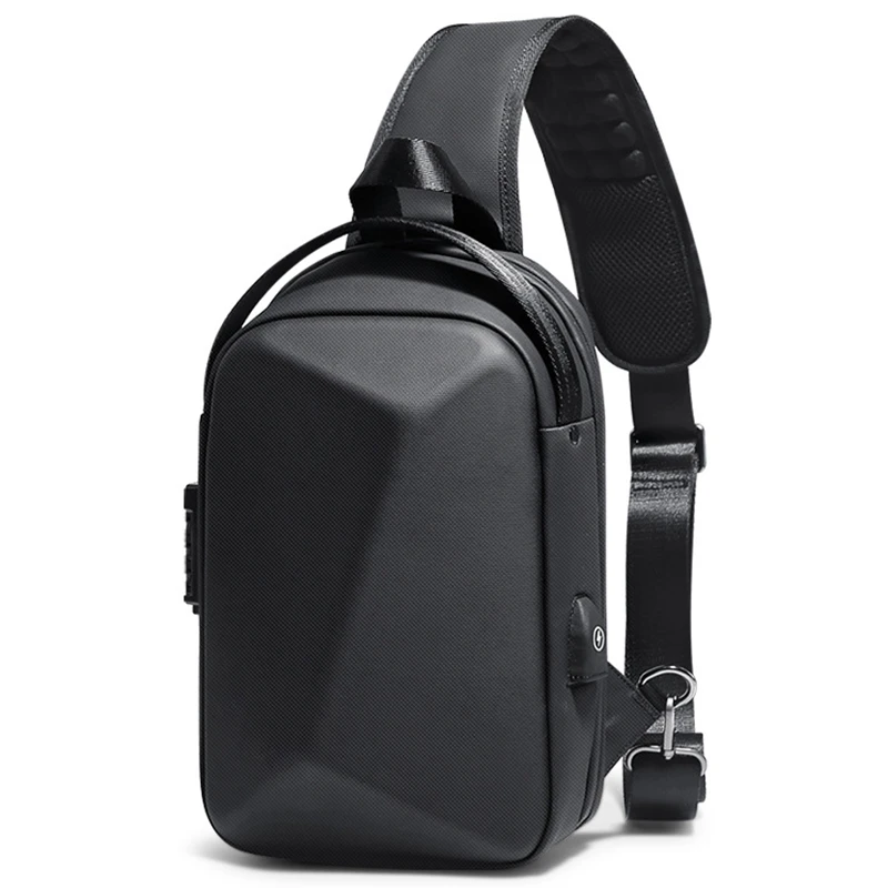 

Men Oxford Messenger Bag Multifunctional Anti Theft Waterproof Sports Shoulder Bag Short Distance Chest Bag USB Charging