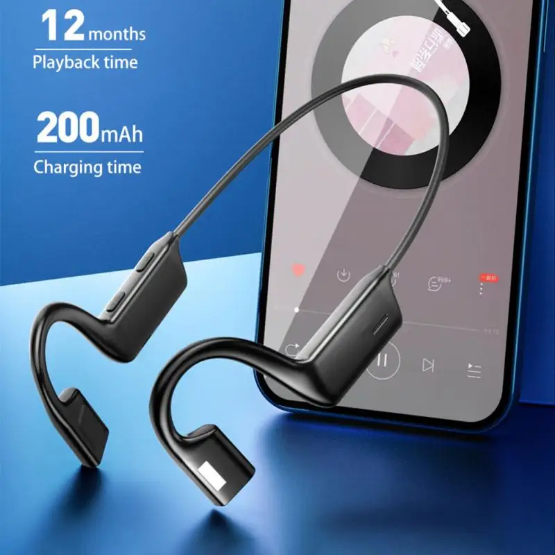 

5.0 Bluetooth-compatible Earphones Sport Wireless Headset Ear Hook Air Bone Conduction Principle Stereo HIFI Headphone with Mic