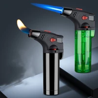 transparent torch turbo lighter windproof two flames gas lighter bbq kitchen cooking jewelry welding smoking cigarette lighters