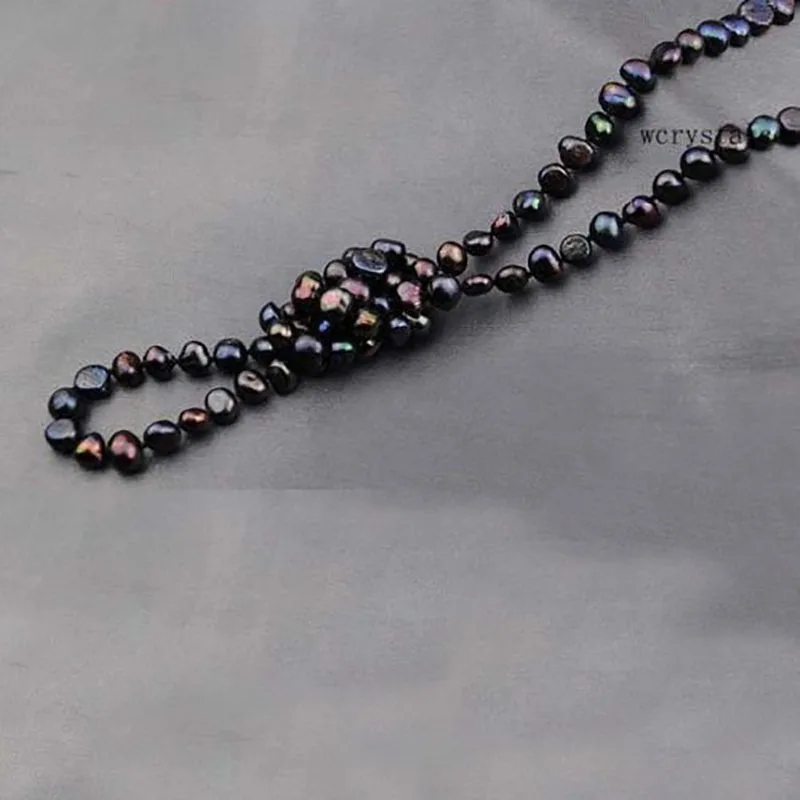 Strand Natural Cultured Fresh water Pearl opera Long Necklace nugget Baroque Real Pearls Necklaces For Women |