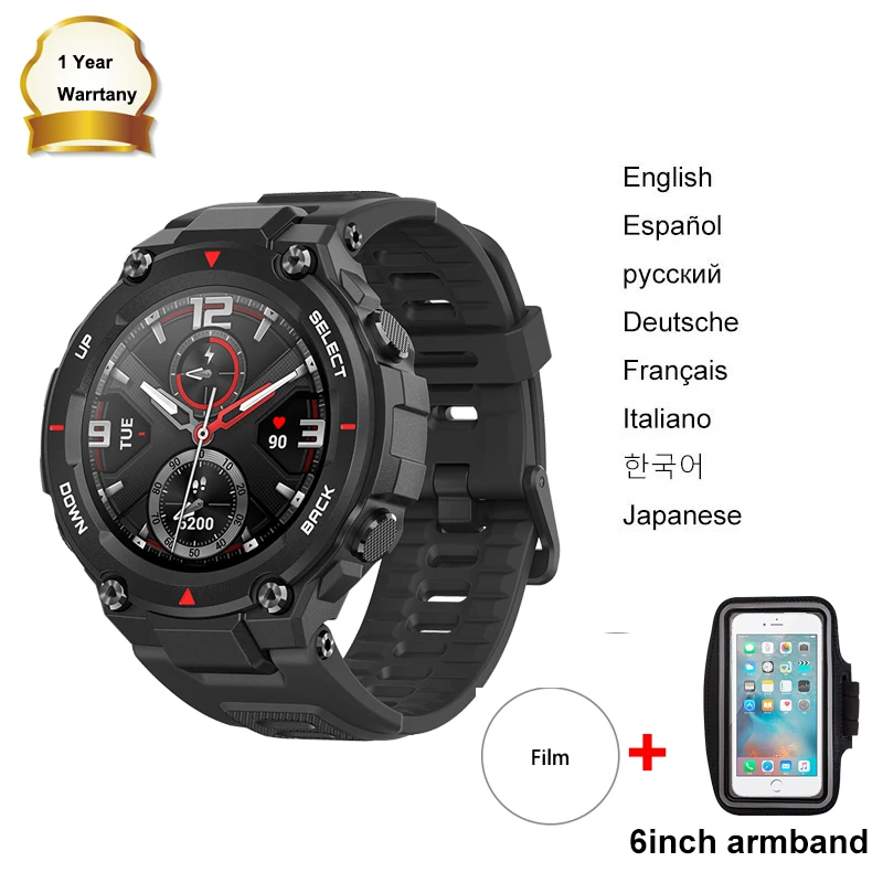 Смарт-часы Huami t rex спортивные Прочные часы с GPS/GLONASS AMOLED экран Bluetooth трекером