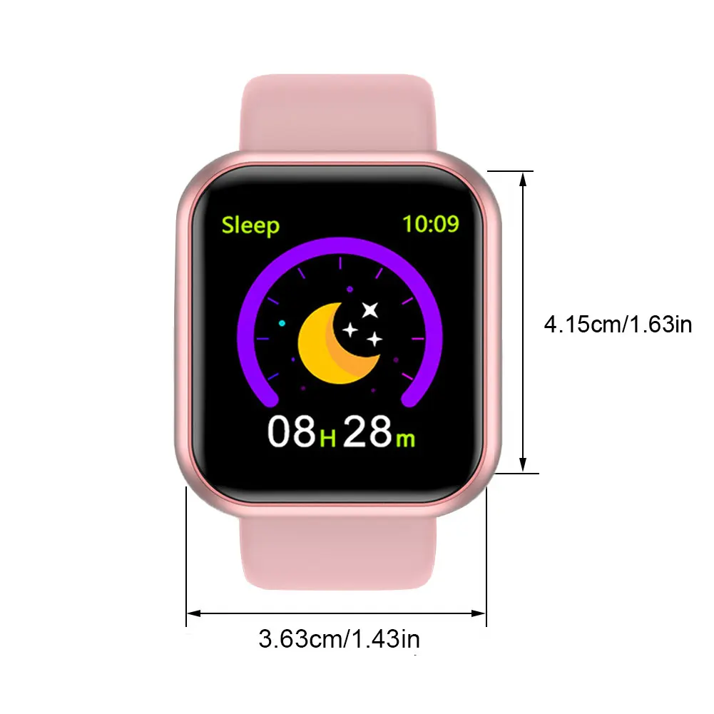 

Y68 Smart Watch Fitness Tracker Blood Pressure Smartwatches Waterproof Heart Rate Monitor Bluetooth Smart Wristwatch Pink