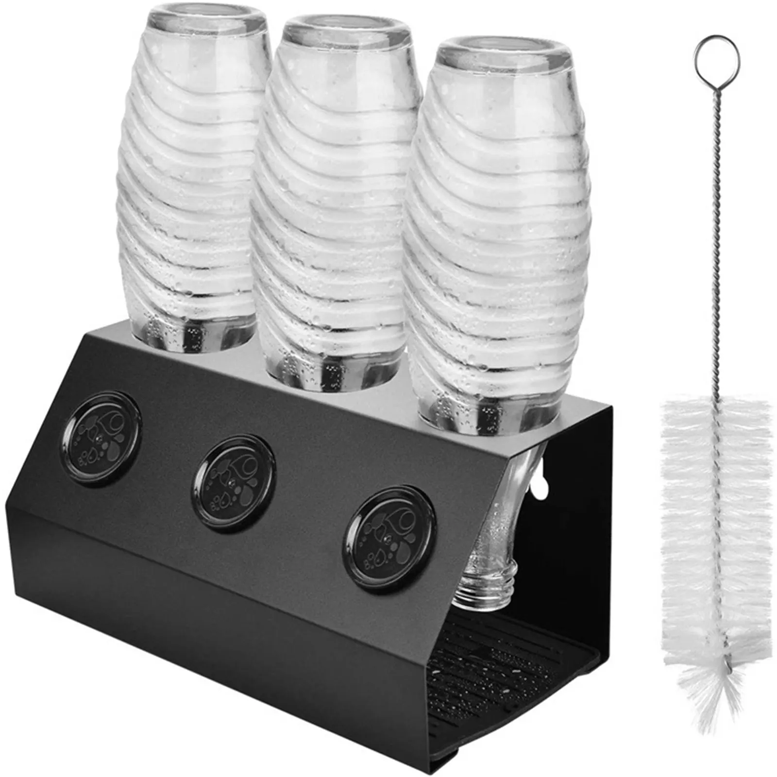 

3 Holes Stainless Steel Bottle Holder Cup Holder Drainer For Sodastream Crystal Bottles Baby Bottle Drain Drying Racks