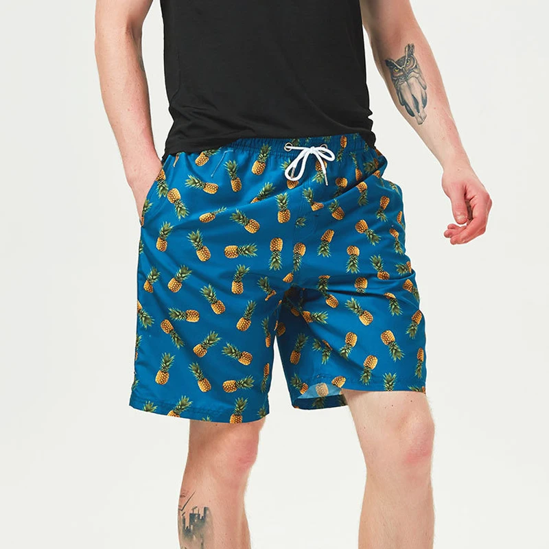 

Brand pocket Lined printing Swimming Beach Shorts For Mens Quick Dry Swimwear Summer bikini Male Swimsuit Swim Wear Bathing Surf