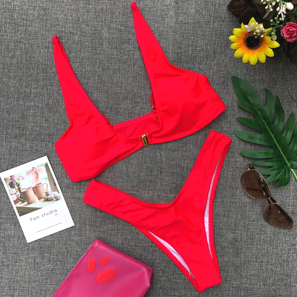 

Swimwear 2020 Bikinis Women Swimsuit Female Bathing Suit Swimming Suit for Women Yellow Sexy Brazilian Thong Bikini Set Monokini