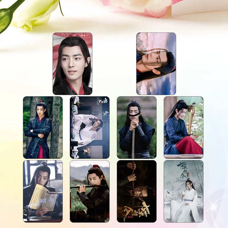 

10pcs/set Chen Qingling Wang Yibo Xiaozhan Chinses Male Star Photo Crystal Card Post Bus Card Stickers For Fans Collection Gift