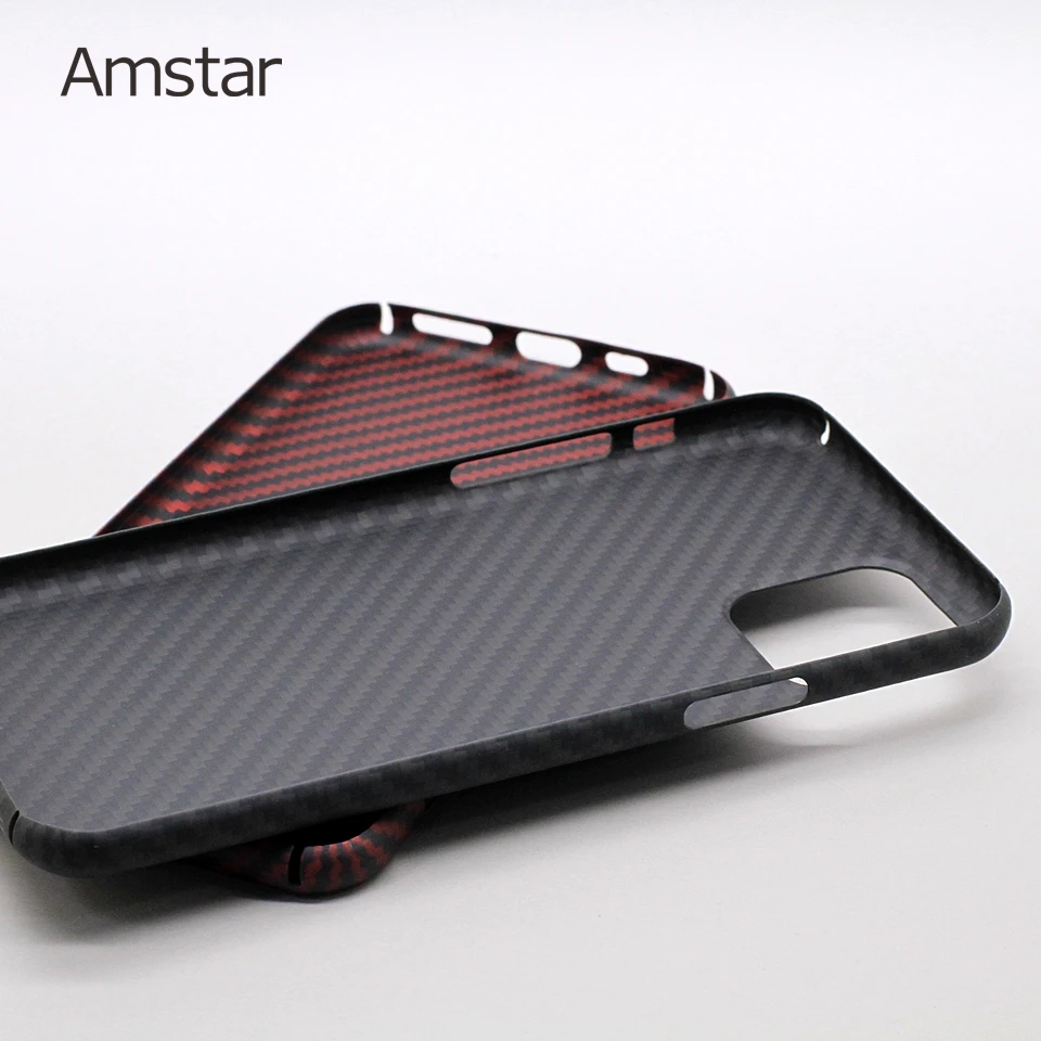 Чехол из чистого углеродного волокна Amstar полностью закрытый чехол для iPhone 12 11 Pro