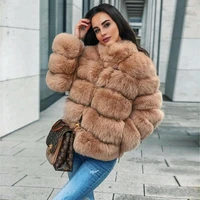 fursarcar 2021 fashion real fox fur coat female with natrual fur collor women genuine leather overcoat winter warm real fur coat