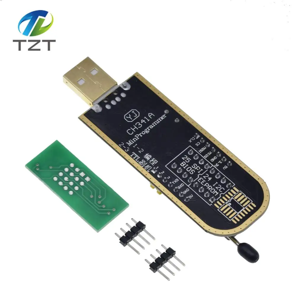 Программатор для FLASH и EEPROM на CH341A серия 24/25 BIOS/USB с пружинным зажимом SOIC8/SOP8 93CXX / 25CXX