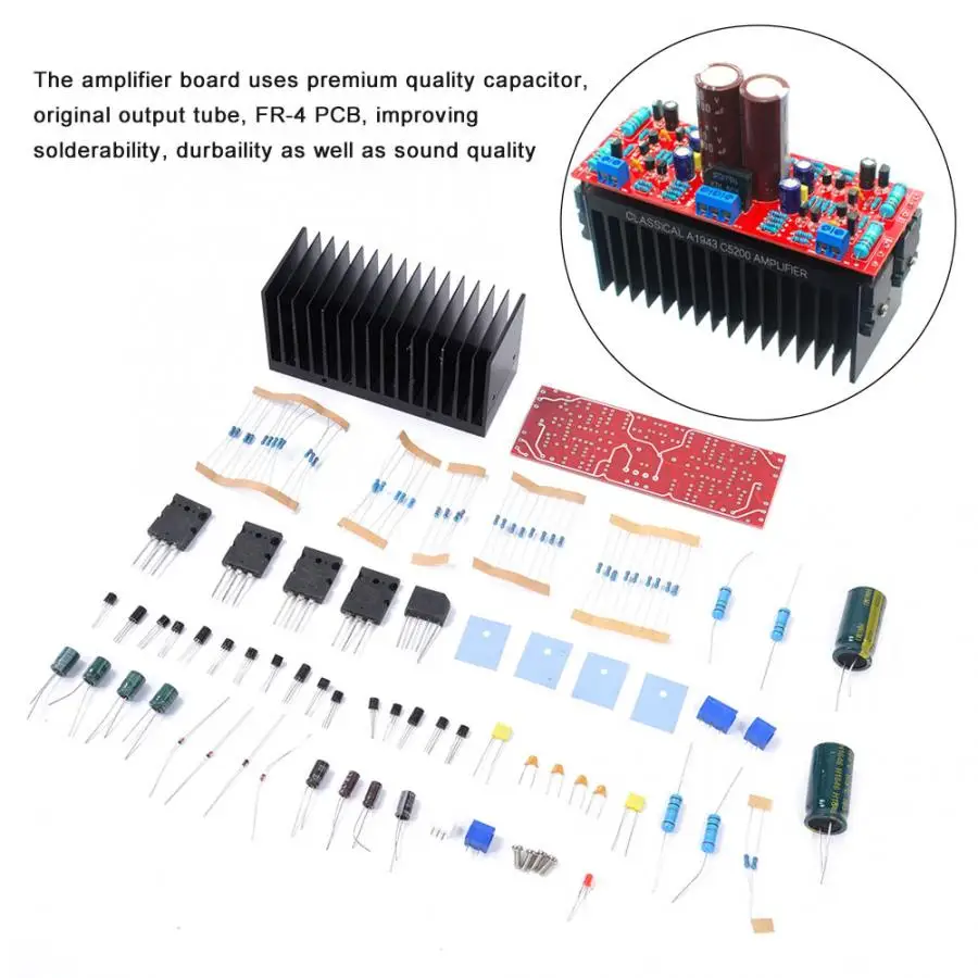 Комплект сделай сам двухканальная Плата усилителя HIFI высокой мощности aeas/C5200