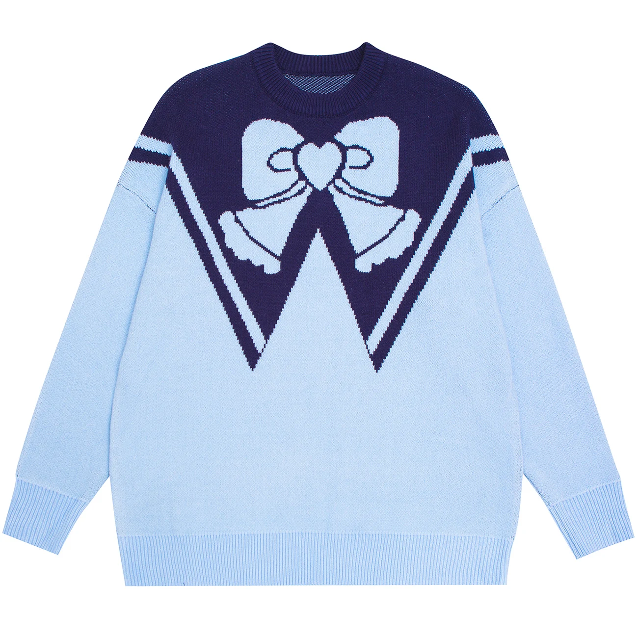 

Осенние свитера для женщин и мужчин, пуловер с бантом, вязаные Джемперы, свободный трикотажный свитер, модная повседневная Уличная одежда унисекс в стиле Харадзюку