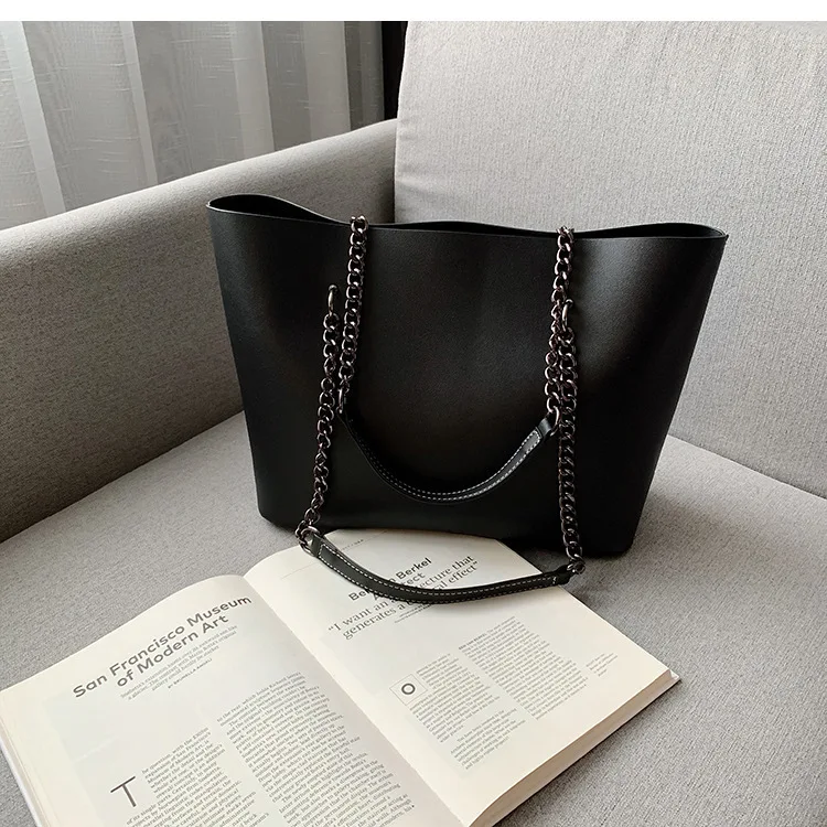 

Designer PU Leather Shoulder Bags For Women 2021 Chain High Capacity Handbags Travel Luxury Hand Bag Female Large Shoulder Bag