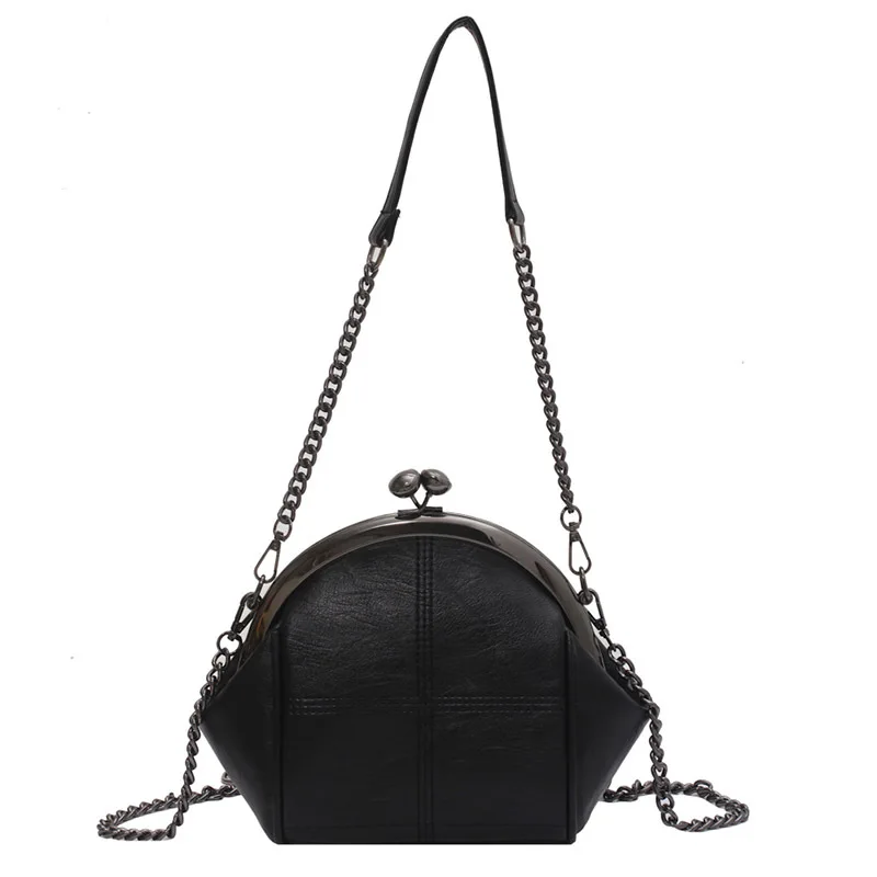 

Pu Leather Shell Shoulder Chain Bags 2021 White&Black Mini Crossbody Phone Bag Lady Designer Tote Popular Evening Messenger Bags