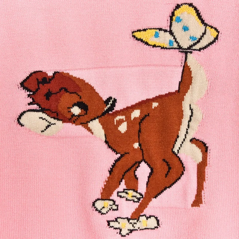 Милый вязаный свитер для женщин 2020 Новый контрастный Жаккардовый трикотажный