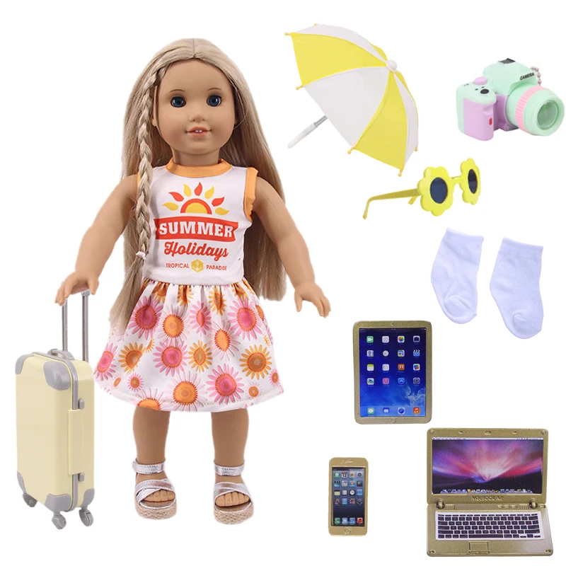 Новинка Комплект из 8 предметов Обувь для кукол чемоданов 18 дюймовых