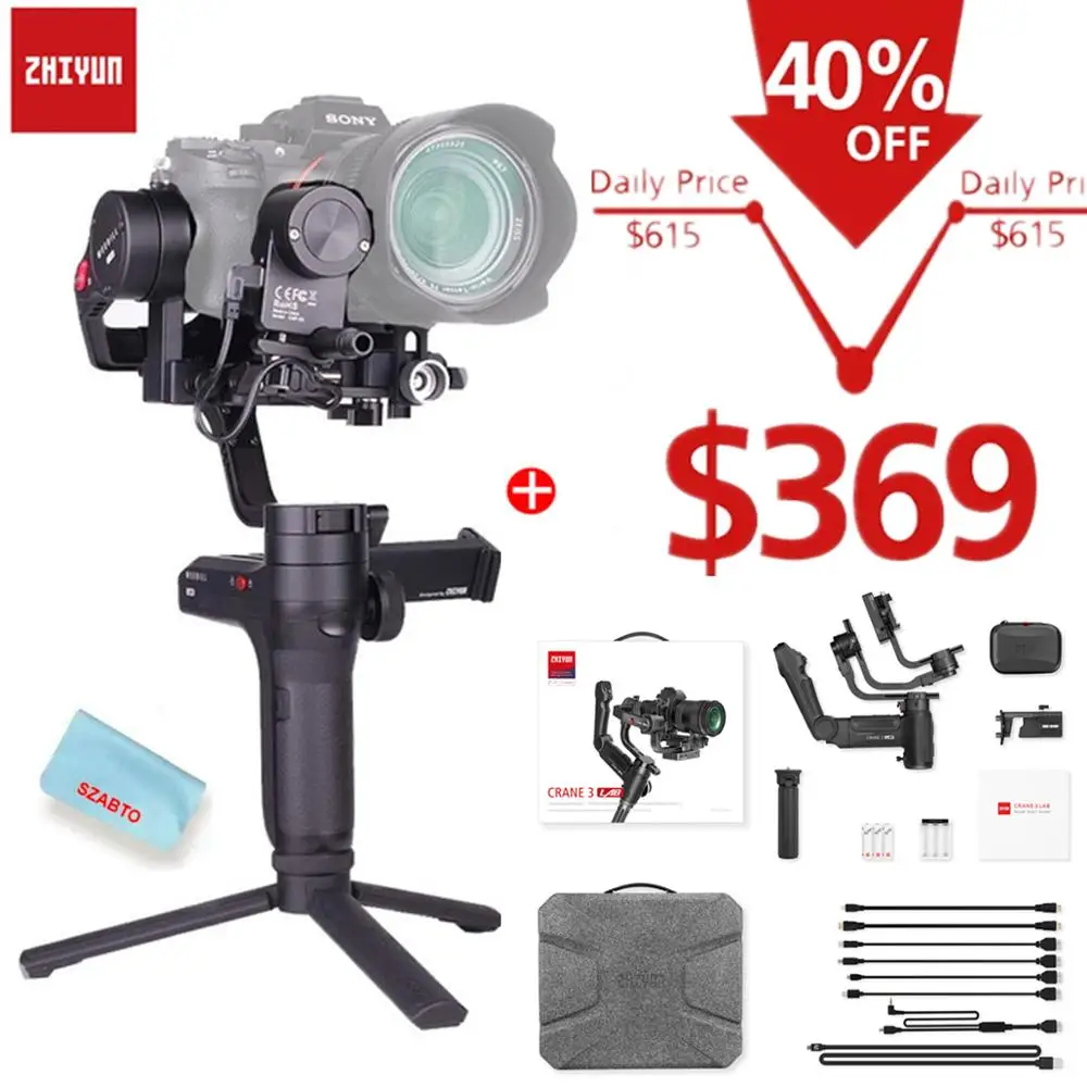 ZHIYUN weebill лаборатории 3-х осевая передача изображения Стабилизатор Для беззеркальных Камера OLED Дисплей портативный монопод с шарнирным замком