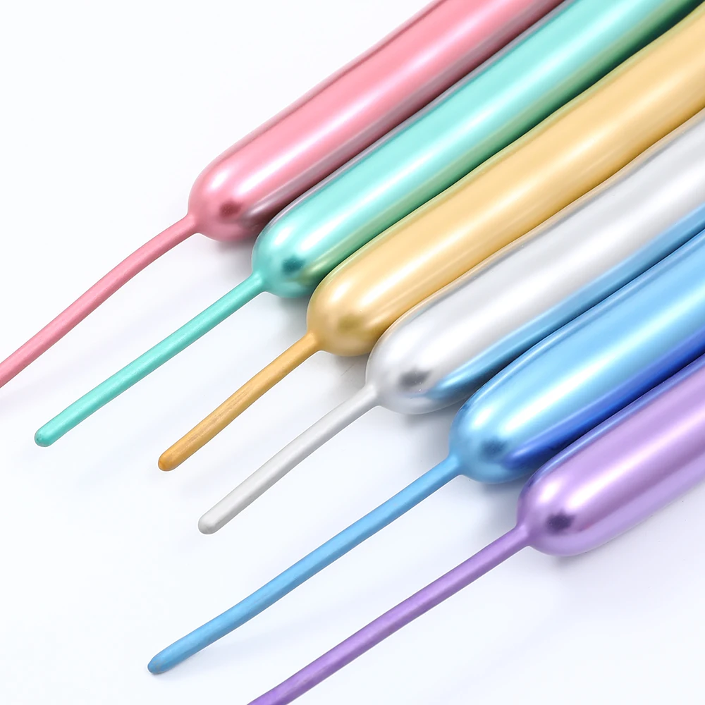 

20PC/lot metal gold/silver/rose gold long strip magic balloon latex children toy DIY latex chrome balloon party decoration