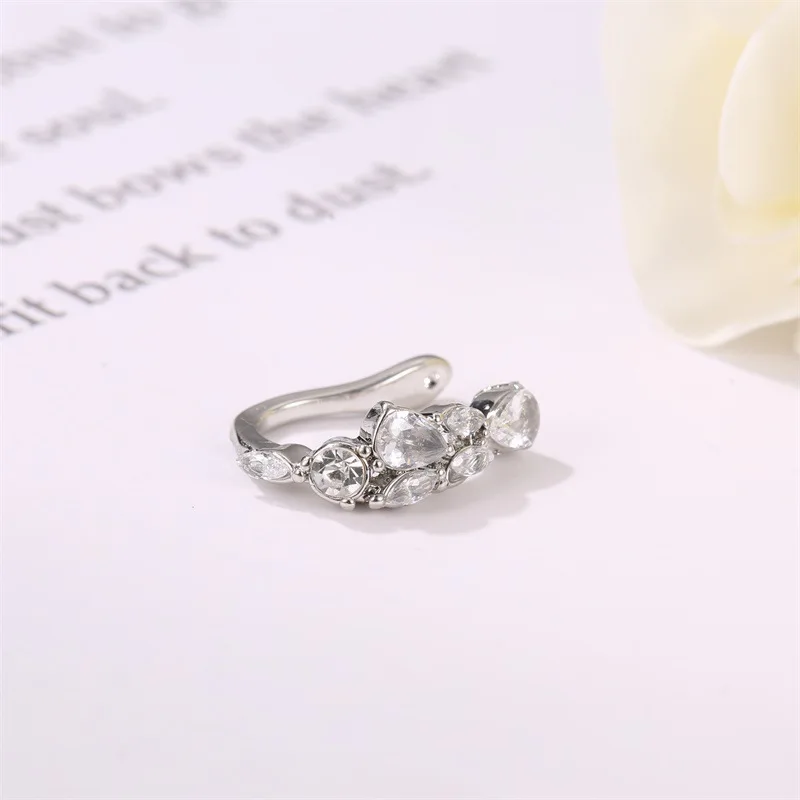 2020 модные серьги без пирсинга корейские милые манжеты с кристаллами кольцо для