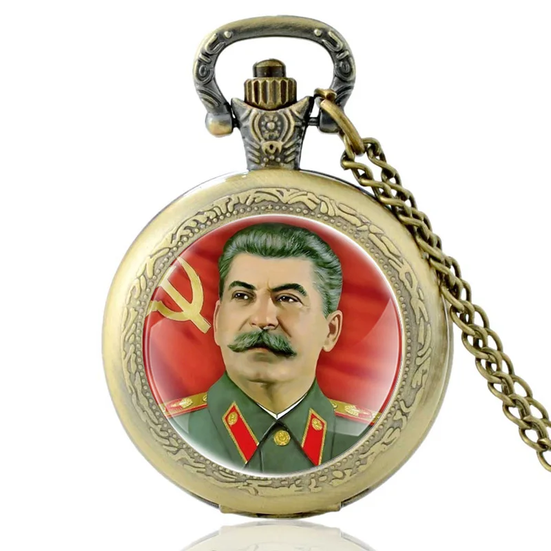 

Vintage Soviet USSR Stalin Lenin Quartz Glass Dome Pocket Watch Men Women Sickle Hammer CCCP Necklace Pendant Jewelry Gifts